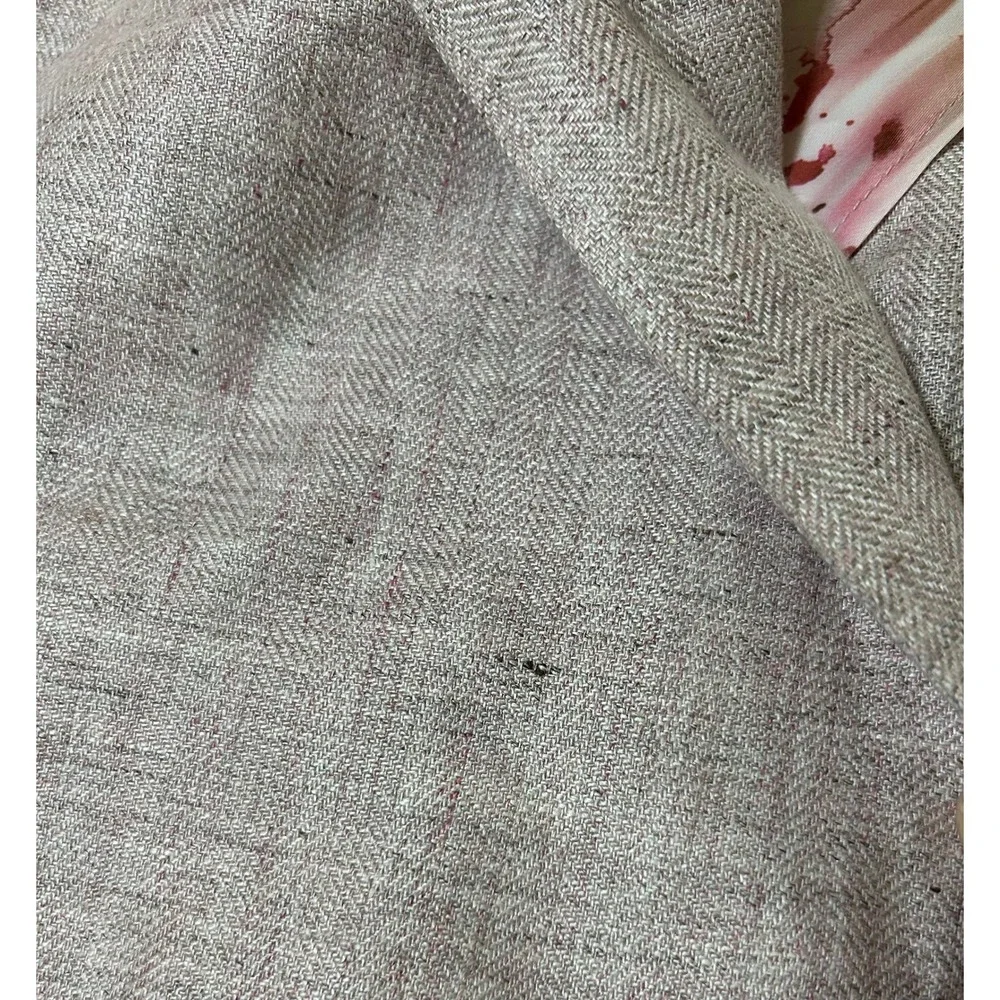 Tallia Sport Coat Men 46R Pink Linen Blazer Watercolor Lining Dapper Preppy Luxe